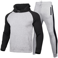 Chándal Deportivo Personalizado de Invierno para Hombre, de Algodón/Poliéster Grueso, Talla Grande, de Secado Rápido, de Dos Piezas, para Entrenamiento