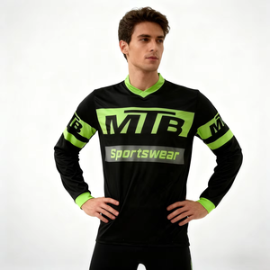 Jersey Profesional de Ciclismo MTB de Manga Larga, Negro y Blanco, de Secado Rápido y Transpirable, Sublimado Personalizado, para Motocross y Descenso - Product Image 5
