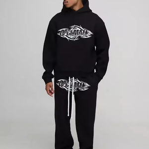 ชุดวอร์มใส่สบายระบายอากาศได้ดีสำหรับผู้ชายโอเวอร์ไซส์ลายกราฟิกบ็อกซี่ซักได้ - Product Image 1