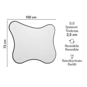 Reversible LED Backlit Frame 100X75 <b>Mirror</b> - Product Image 2