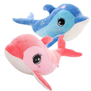 2024 meilleure vente écologique PP remplissage doux bleu rose animaux de la mer en peluche jouets câlin coton peluche dauphin requin animaux - Product Image 1