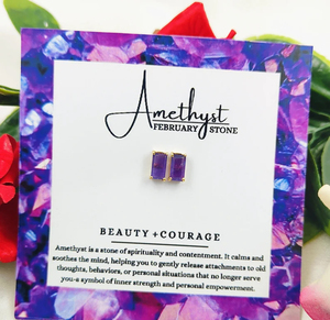 Amethyst <b>Stud</b> <b>Earring</b> 8x4mm Size Baguette Cut 18K Gold Vermeil <b>Sterling</b> <b>Silver</b> Prong Set <b>Stud</b> <b>Earring</b> Birthstone <b>Stud</b> <b>Earrings</b> - Product Image 3