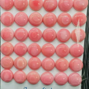 Opale rose naturelle ronde, cabochons de coquille de conque reine, coquille de conque reine rose, opale rose de haute qualité, pierre précieuse en vrac pour la fabrication de bijoux - Product Image 3