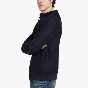 Sweats à capuche d'hiver à manches longues pour hommes de haute qualité couleur unie respirant 100% coton Logo personnalisé coupe ample Style de rue - Product Image 3