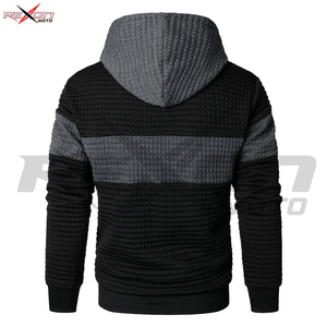 เสื้อฮู้ดแบบรูดซิปสำหรับผู้ชายเสื้อสเวตเชิ้ตแบบสวมหัวมีฮู้ดผ้าแจ็คการ์ดแขนยาวสำหรับเข้ายิมฮิปสเตอร์มีซิปรูดซิปรูด - Product Image 5