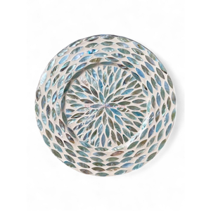 Plato de Presentación Ecológico de Lujo con Diseño de Concha Azul y Núcleo de Bambú con Madreperla para Decoración de Mesa de Boda Sostenible, Hecho en Vietnam - Product Image 1