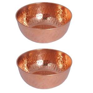 Bol de service en cuivre hautement poli avec finition durable adapté aux arrangements de buffet de service domestique ou aux occasions de cadeaux - Product Image 5