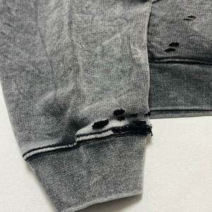 Sudadera con Capucha 100% Algodón, Estilo Vintage Desgastado con Lavado Ácido, Suave, Informal, con Apliques de Pedrería - Product Image 3