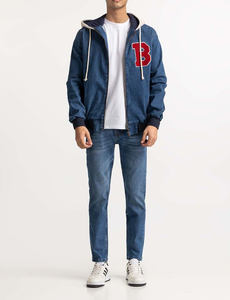 Custom High Quality Washing Vintage Autumn Button Fashion Pockets Solid Color <b>Black</b> Turn Down Collar <b>Men's</b> <b>Denim</b> <b>Jacket</b> - Product Image 5