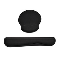 TBFITLarge ensemble de tapis de souris de jeu de bureau noir pur repose-poignet en mousse à mémoire de forme clavier repose-main matériel en caoutchouc Durable livraison directe