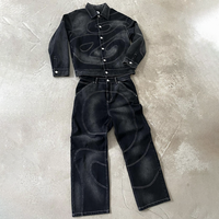 Kivotech Manufacturing – Nouveaux ensembles de costumes en jean deux pièces noirs personnalisés de haute qualité pour hommes – Tenues en jean pour hommes