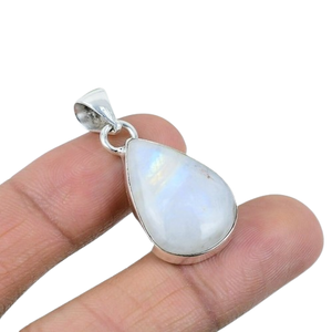 Pendentif pierre de lune pendentif conception simple meilleur cadeau de qualité pour les filles en argent sterling 925 avec pendentif timbre 925 bijoux - Product Image 1