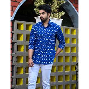 Chemise décontractée pour homme en coton imprimé à manches longues, respirante, en popeline ou tissu Oxford, motif floral ou à pois, offre ODM - Product Image 1