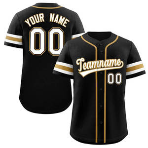 Precio de fábrica Hombres Uniforme de béisbol Camisas de béisbol Entrenamiento Jersey Dorado Alta calidad Hombres Camiseta de béisbol para la venta Logotipo personalizado - Product Image 5