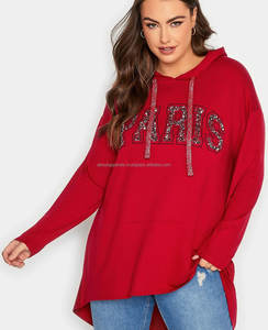 Custom Logo Printing Crew Neck Cotton <b>Women</b> <b>Sweatshirt</b> Sports <b>Women</b> Cotton Breathable <b>Longline</b> Hoodies Direct Factory Supply - Product Image 1