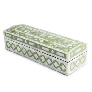 Boîte-cadeau d'incrustation de nacre de style moderne fabriqué à la main de qualité supérieure Boîte décorative sculptée florale à la main - Product Image 5