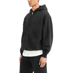 Sudaderas con capucha personalizadas de peso pesado con cremallera completa y espuma con logotipo en 3D para hombre - Product Image 3