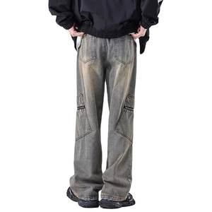Pantalon en jean baggy personnalisé pour hommes Nouvelle version originale Denim Grands garçons Polaire 100% coton Imperméable Écologique - Product Image 2