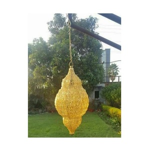 <b>Indoor</b> Farmhouse Style Rattan Wicker and Metal LED Hanging Wall <b>Light</b> with Natural Finish Customizable Size and Design - Product Image 5
