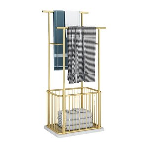 Estante de Esquina para Baño Moderno KPT68003, Estructura de Hierro con Superficie de Madera para Hoteles, Organizador de Ducha - Product Image 3
