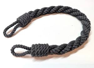 Abrazadera para Cortinas de Cuerda de Algodón Gris Oscuro, Hecha a Mano, para Sujetar Cortinas en Ventanas - Product Image 3