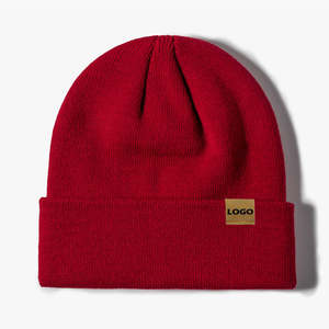 Gorros con Parche de Cuero para Hombre y Mujer, Gorros de Invierno Suaves y Cálidos, Gorros Personalizados con Logotipo, Bordado 3D, Lavados, Casuales para Ciclismo - Product Image 2