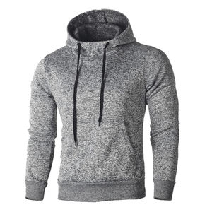 Pull-over d'hiver décontracté à capuche pour hommes Mélange de polyester doux/coton molletonné brodé et teint uni Sweatshirts quantité minimale de commande 2 pièces - Product Image 5