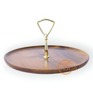 ถาดเสิร์ฟไม้ธรรมชาติด้ามจับทองเหลืองแข็งแรงทำด้วยมือสำหรับอาหารเรียกน้ำย่อยของหวานหรือของตกแต่ง - Product Image 5