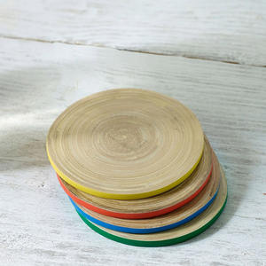 Drinkware accessories natural spun bamboo tea cup coaster with holder set best price coasters - Product Image 5