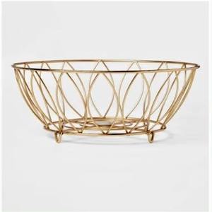 Panier de rangement en fil métallique noir de 12 pouces pour cuisine et salon fruits légumes pain oeufs collations support décoratif - Product Image 4