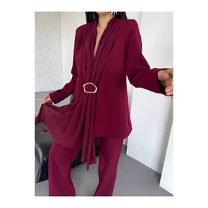 Giacca da donna a doppio Blazer con dettagli scialle accessori per abiti eleganti - Product Image 2