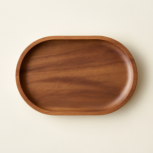 ถาดไม้อะคาเซียทรงรีจานไม้ธรรมชาติแบบพรีเมี่ยมถาดจัดอาหารว่างแบบเรียบง่ายของตกแต่งโต๊ะกระดานเสิร์ฟอาหารสุดหรู - Product Image 1