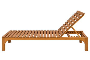 Tumbona de Madera Ajustable con Listones, Silla Reclinable para Exteriores, Estilo Teca, para Patio, Hotel, Villa - Product Image 3