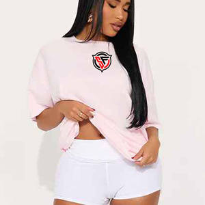 T-shirt surdimensionné délavé à l'acide vintage personnalisé pour femmes Coupe ample Col rond T-shirt à manches courtes pour femmes fabriqué au Pakistan - Product Image 5