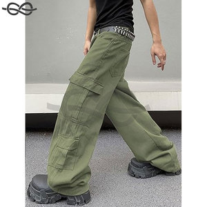 Jeans cargo baggy décontracté à la mode pour hommes, pantalon cargo en denim avec poches et jambes larges, style urbain tendance, confort et durabilité - Product Image 2