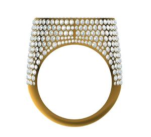 Anillo de Compromiso de Plata de Ley 925 con Diamante VVS Certificado por IGI, Chapado en Oro Amarillo, Engaste Pavé, Unisex, Regalo de Boda - Product Image 5