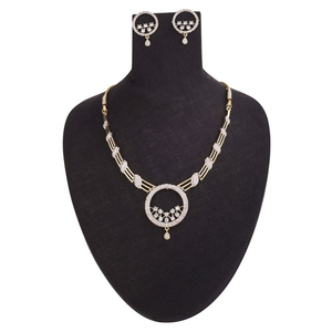 Luxury Round Necklace with Zircon <b>Pearl</b> Diamond Gold Rhodium Plated for Wedding Party Gift Made of Brass Fine <b>Jewelry</b> <b>Set</b> - Product Image 3