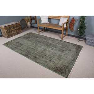 Tapis turc 4,8 x 8,4 pieds, grand tapis vintage, tapis en laine à motifs floraux verts - Product Image 1