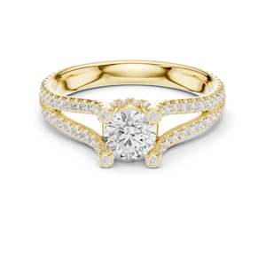 Anillo de Compromiso con Diamante de Laboratorio Redondo Brillante de 1.29 CT, Claridad VVS-VS EF, Oro de 18K, 14K, 10K y Plata 925, Moissanita - Product Image 3
