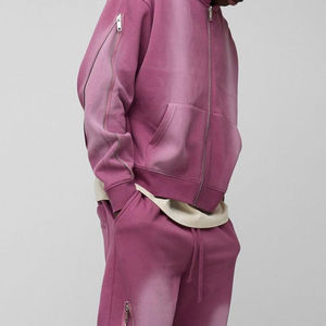 Cotton for Men Jogger Wholesale Price Winter Tracksuits 2025 Customized logo <b>Tech</b> Fleece Plus Size Fall Zipper Tracksuit - Product Image 4