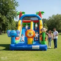 Grand toboggan gonflable d'extérieur 3D à thème compact pour enfants