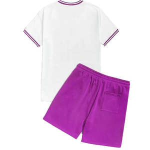 Ensemble de vêtements pour hommes en deux pièces, short et t-shirt, streetwear décontracté, pantalon et t-shirt en deux pièces, ensembles de t-shirts vintage lavés - Product Image 6