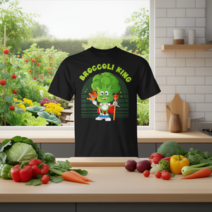 T-shirt promotionnel personnalisable Broccoli King Snack Vegetables Diet - Product Image 2