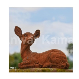 <b>Hot</b> Selling Brown Cast Iron Deer Garden Sculpture Ideal For Yard Park Patio Garden Decor - Product Image 5