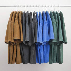 OEM venta al por mayor logotipo personalizado peso pesado Camiseta 100% algodón lavado ácido camiseta con logotipo de microfibra camisetas - Product Image 6