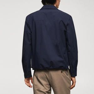 Blouson aviateur pour homme en toile 100% coton de haute qualité, personnalisé, décontracté, couleur unie, coupe-vent, imperméable, écologique, épaissi à l'avant - Product Image 3