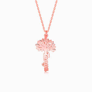 Collier tendance classique en or rose personnalisé avec les noms des arbres, argent 925 avec placage or rose, chaîne en corde, symbole chrétien, fête - Product Image 6