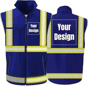 Chaleco de seguridad sin mangas de alta visibilidad con cinta reflectante para trabajadores de la construcción y exteriores - Product Image 5