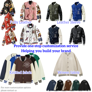 High Quality OEM <b>Men's</b> <b>Varsity</b> <b>Jacket</b> With Chenille Embroidery and Leather Sleeves Letterman Baseball <b>Varsity</b> <b>Bomber</b> <b>Jacket</b> <b>Men</b> - Product Image 5