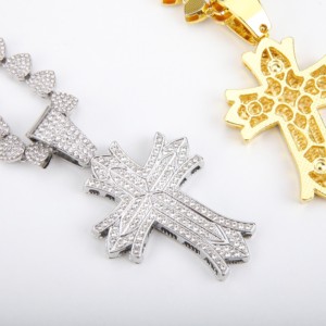 RB Gems Personnalisé Hiphop VVS Moissanite Pendentif 925 Argent Lettre Chaîne Glacé Lunette Réglage pour Christian Fine Pendentifs Charmes - Product Image 4